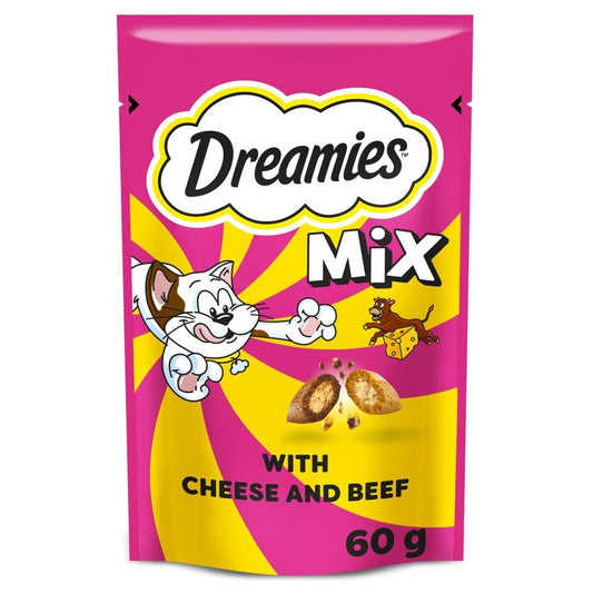 Dreamies Cat Treats with Delicious Cheese and Tempting Beef 60g