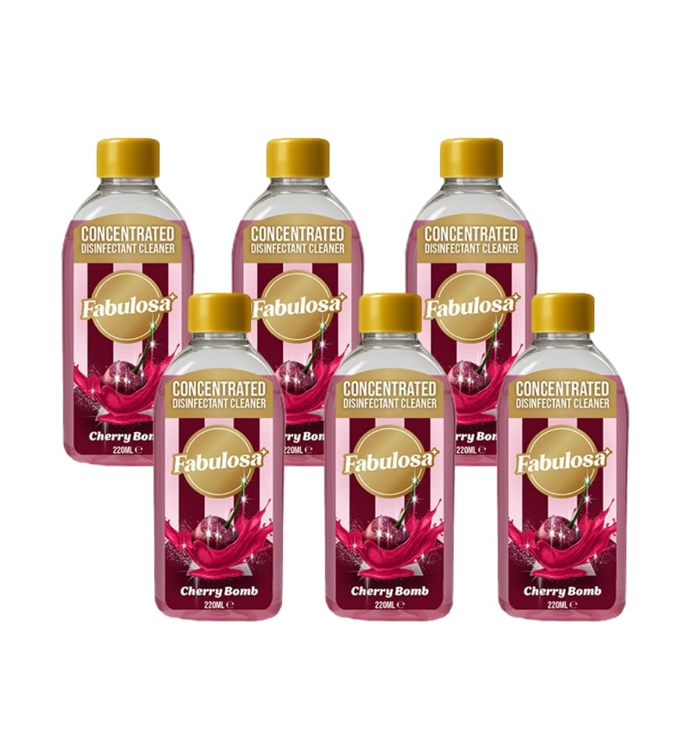 Fabulosa 4 in 1 Concentrated Antibacterial Disinfectant All Purpose Cleaner, 220ml, 6 Pack