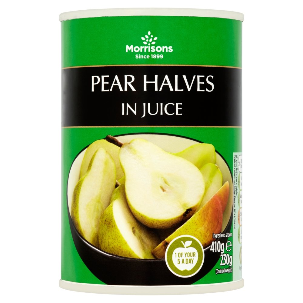Morrisons Pear Halves In Juice 410G,, 1 x 1 g