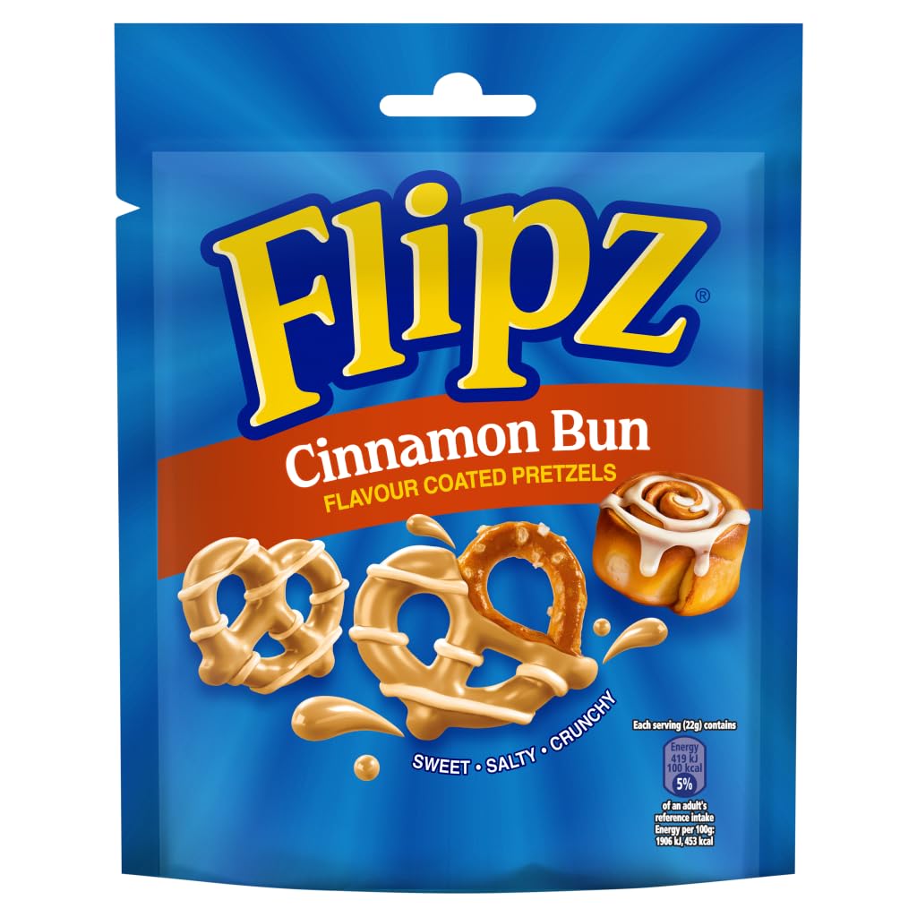 Flipz Cinnamon Bun Flavour Coated Pretzel Snacks, 90 g (Pack of 1)