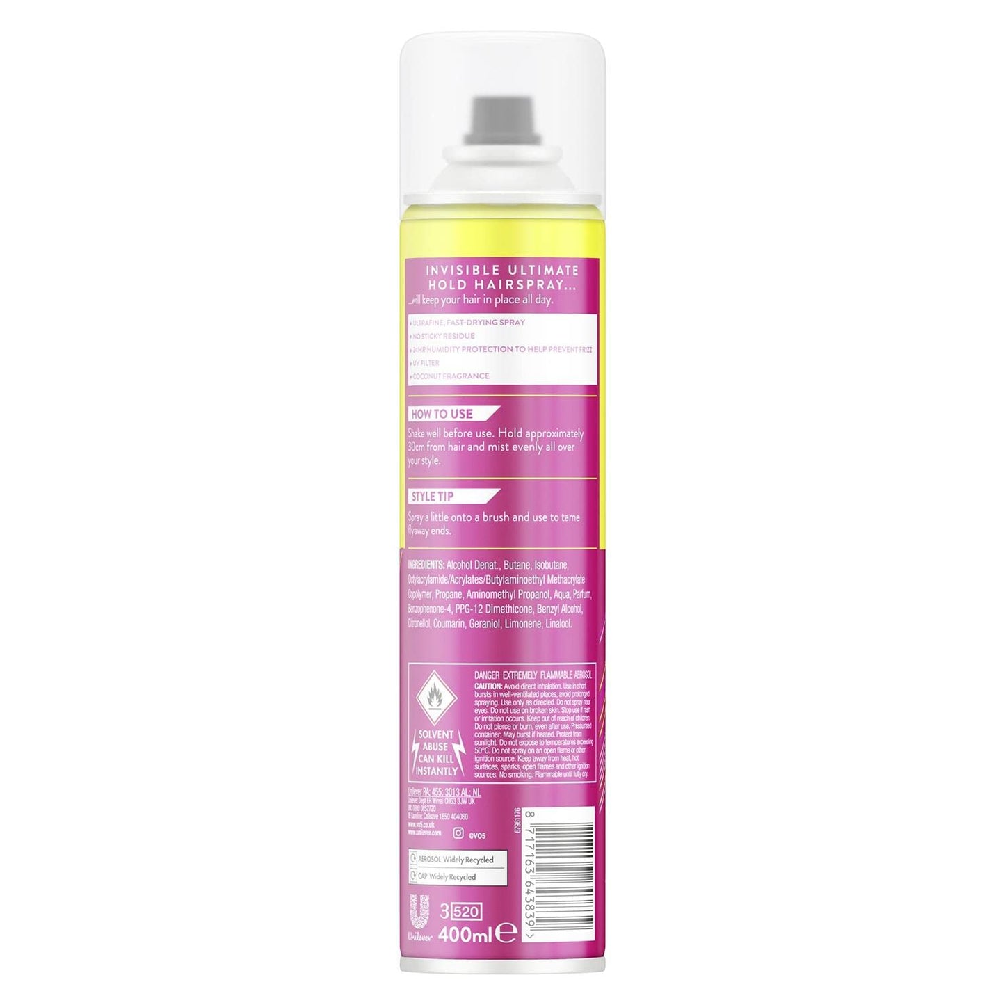 Vo5 Ultimate Hold Hair Spray, 400ml