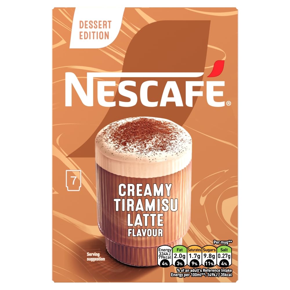 Nescafe Frothy Tiramisu Latte Coffee 7 Sachets 136.5g