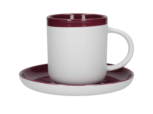 La Cafetiere Barcelona 300ml Coffee Cup & Saucer Plum