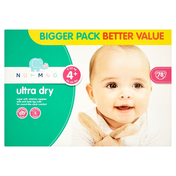 Morrisons Nutmeg Ultra Dry Plus Nappies, Size 4