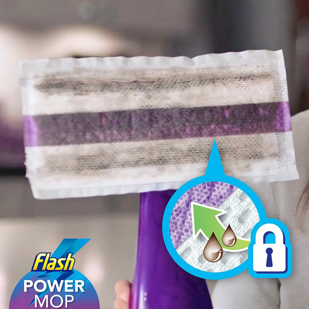 Power Mop Refills with 16 Pads Floor Cleaning Absorbing Lock Home Surface Pad Multi-Surface