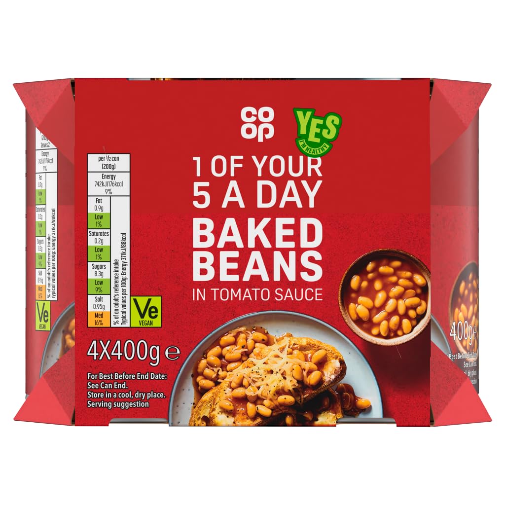 Co-op Baked Beans in Tomato Sauce, 4 x 400g