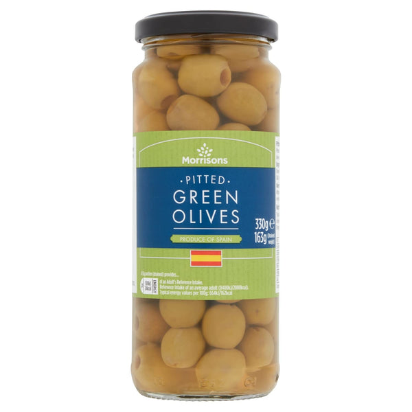 Morrisons Pittedgreen Olives in Brine, 330g
