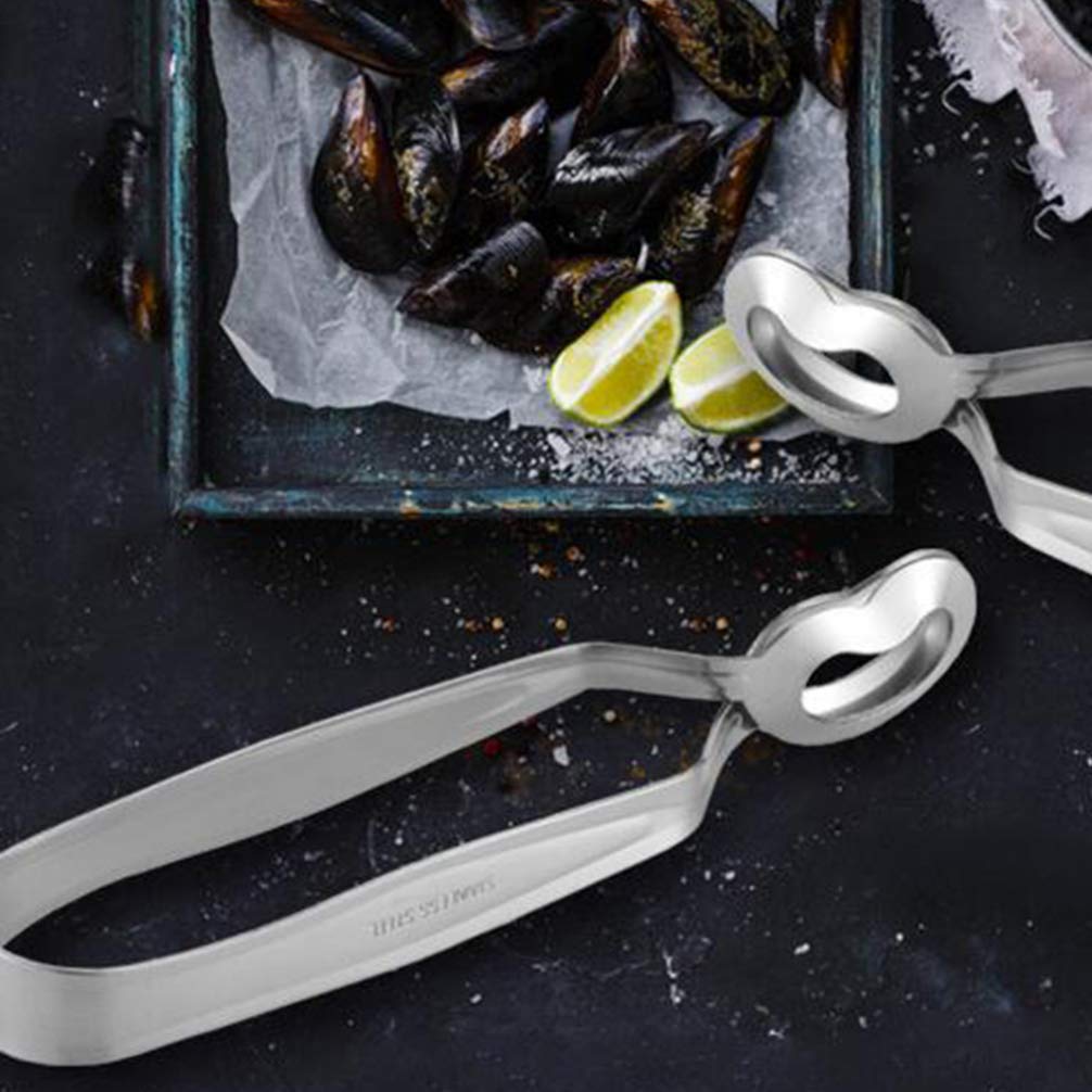 UPKOCH Escargot Dining Set Stainless Steel Escargot Tongs with Snail Fork Clip Shell Utensils Tableware for Home Restaurant 1 Set