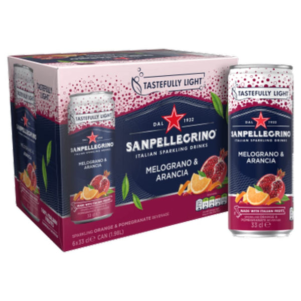San Pellegrino Pomegranate & Orange, 6x330ml - Case of  4