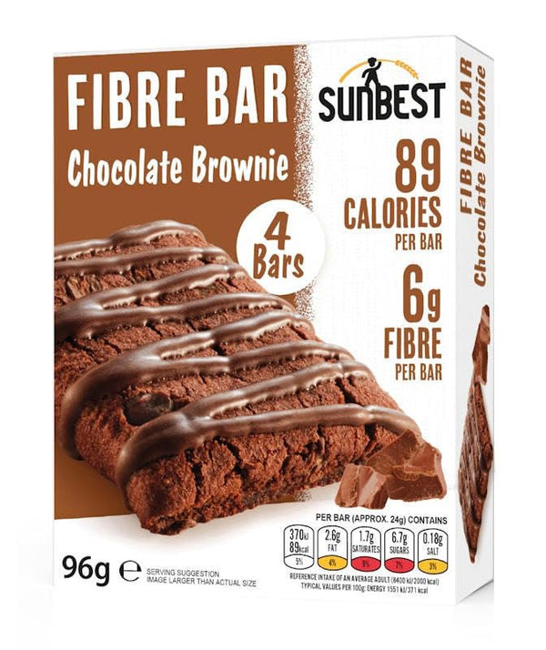 Sunbest 4 Pack Chocolate Brownie Fibre Bar (4X 24g)