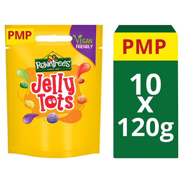 Rowntree's Jelly Tots Sweets Sharing Bag, 120g - Case of 10