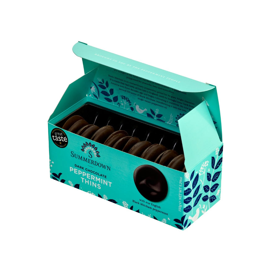 Summerdown 20 Peppermint Dark Chocolate Thins, 150g