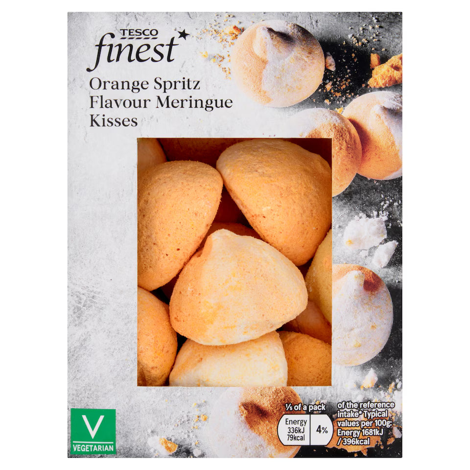 Tesco Finest Orange Spritz Flavour Meringue Kisses, 100g