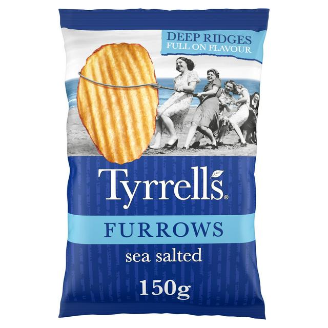 Tyrrells Furrows Sea Salted Sharing Crisps, 150g
