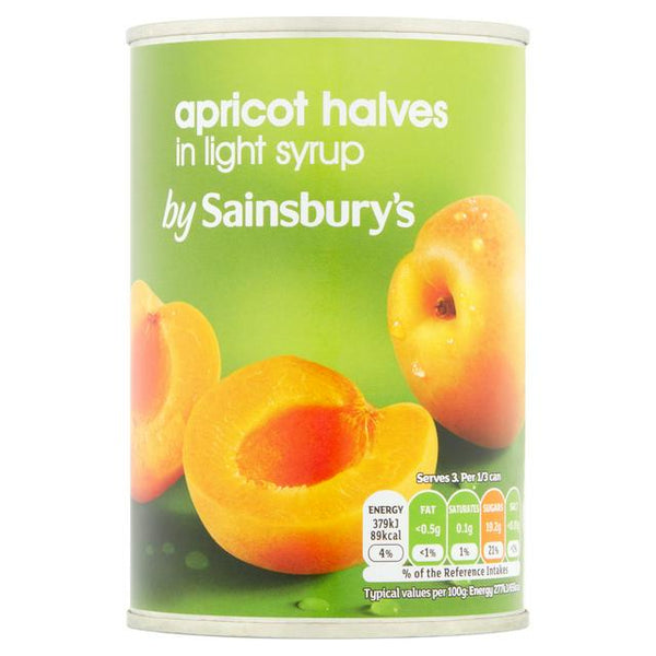 Sainsbury's Apricot Halves In Light Syrup, 411g
