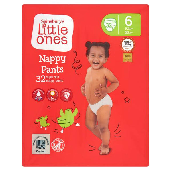 Sainsbury's Little Ones 32 Nappy Pants -  Size 6