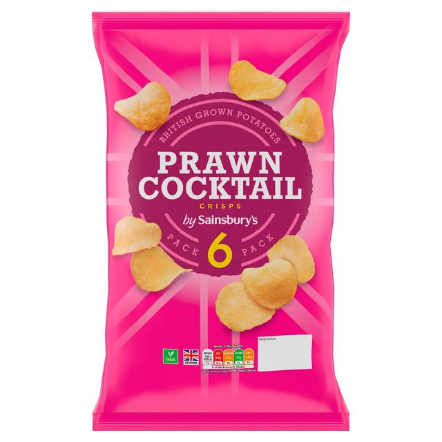 Sainsbury's Prawn Cocktail Crisps Multipack, 6x25g