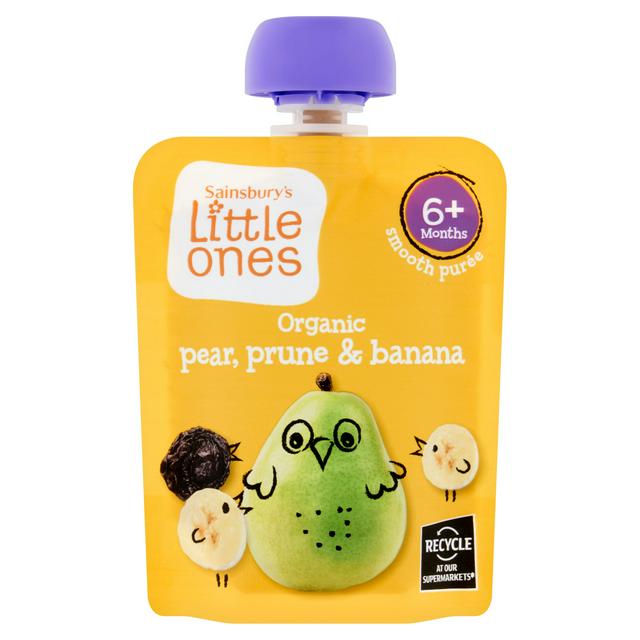 Sainsbury's Little Ones Organic Pear, Prune & Banana Smooth Puree, 70g