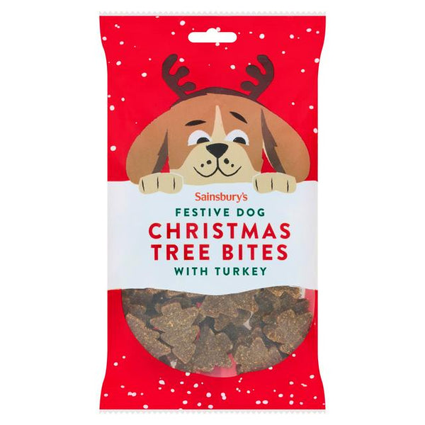 Sainsbury's 135g Christmas Tree Festive Dog Bites with Turkey