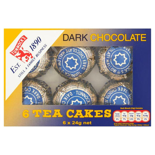 Tunnock's Dark Chocolate Teacakes 6 Pack 144G