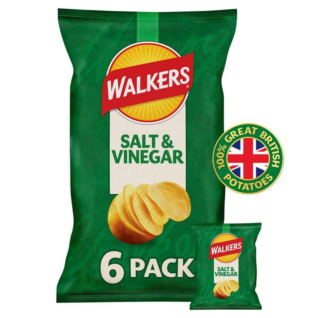 Walkers Salt & Vinegar Multipack Crisps, 6x25g