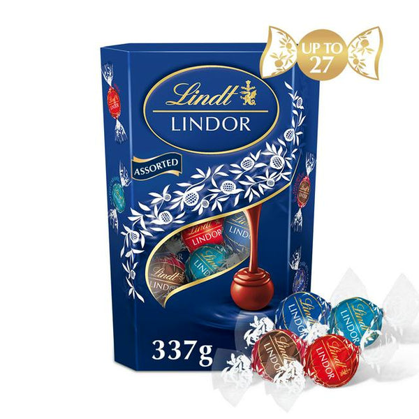 Lindt Lindor Blue Assorted Milk Chocolate Truffles Box 337g