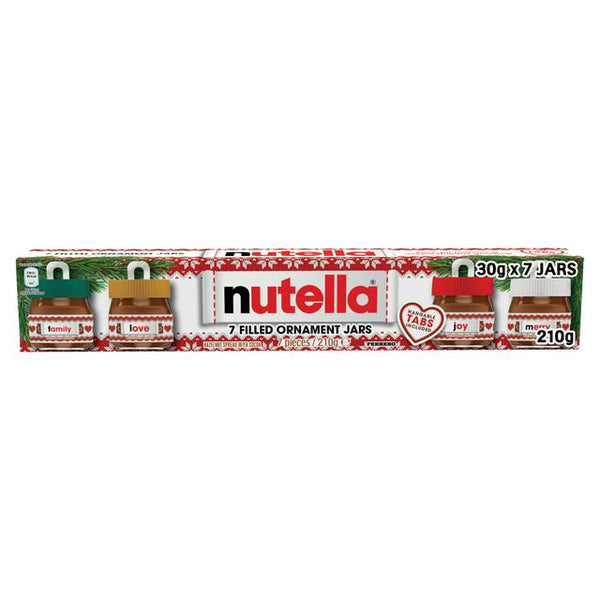 Nutella 7 x Hazelnut Spread with Cocoa Filled Ornament Jars 210g