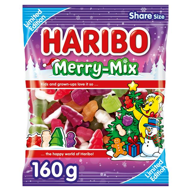 Haribo Merry Mix 160g Fruit Candyfloss & Marshmallow Flavour Jelly & Foam Sweets Sharing Bag