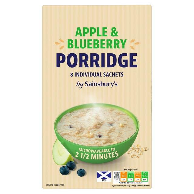 Sainsbury's Apple & Blueberry Porridge, 36g - 8 Sachets