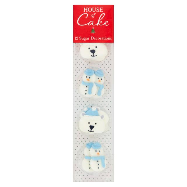 House of Cake 12 x Snowman Polar Bear Sugar Decorations