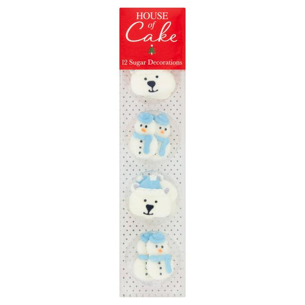 House of Cake 12 x Snowman Polar Bear Sugar Decorations