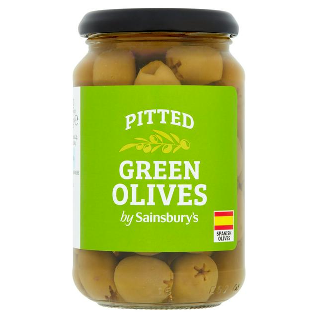 Sainsbury's Pitted Green Olives, 340g