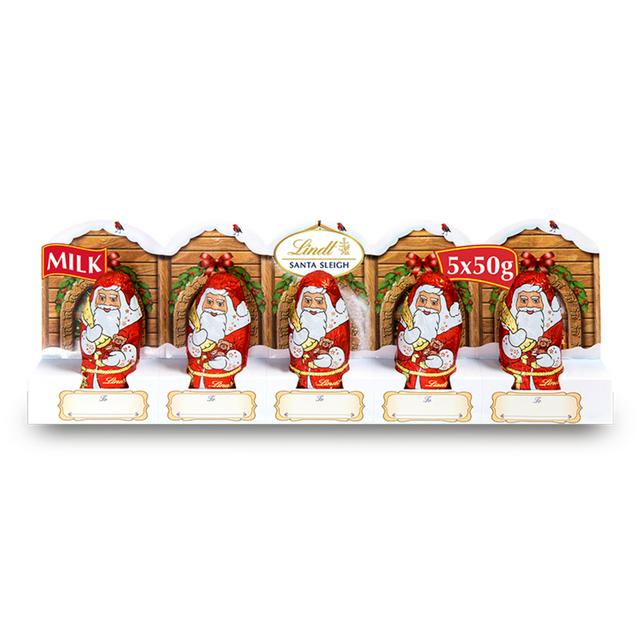 Lindt 5 x 50g Santa Christmas Milk Chocolate