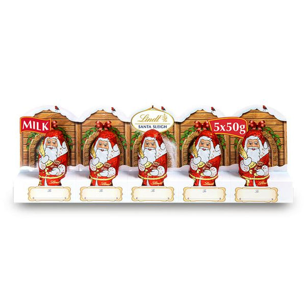Lindt 5 x 50g Santa Christmas Milk Chocolate