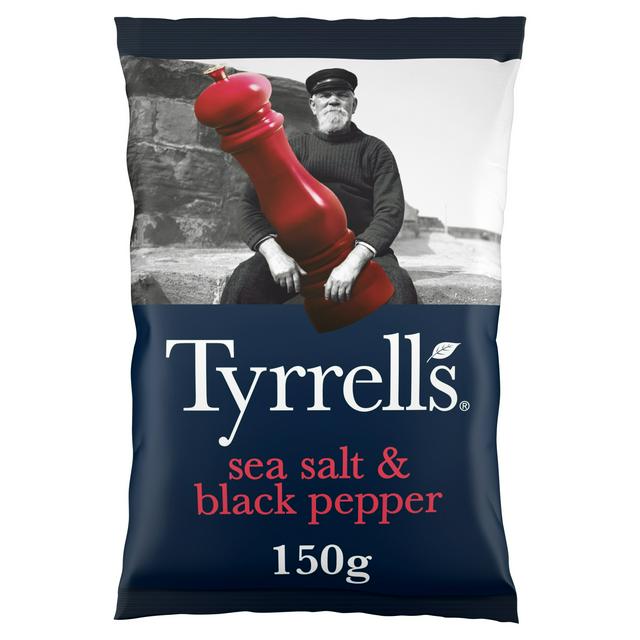 Tyrrells Sea Salt & Black Pepper Sharing Crisps, 150g