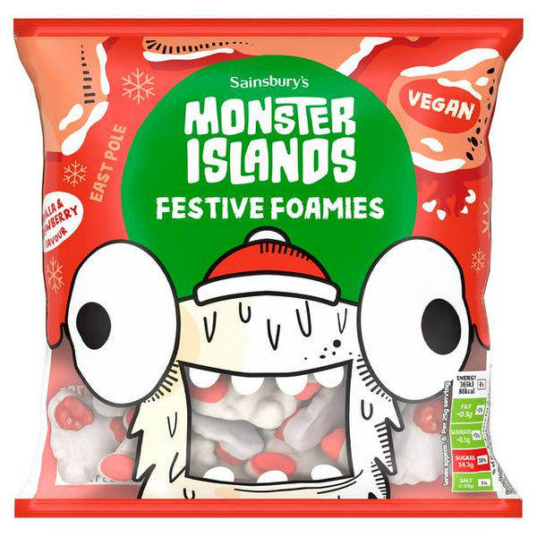 Sainsbury's 170g Monster Island Vanilla & Strawberry Flavour Festive Foamies