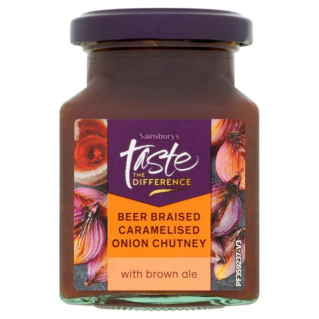 Sainsbury's Taste the Difference Beer Braised Caramelised Onion Chutney, 210g