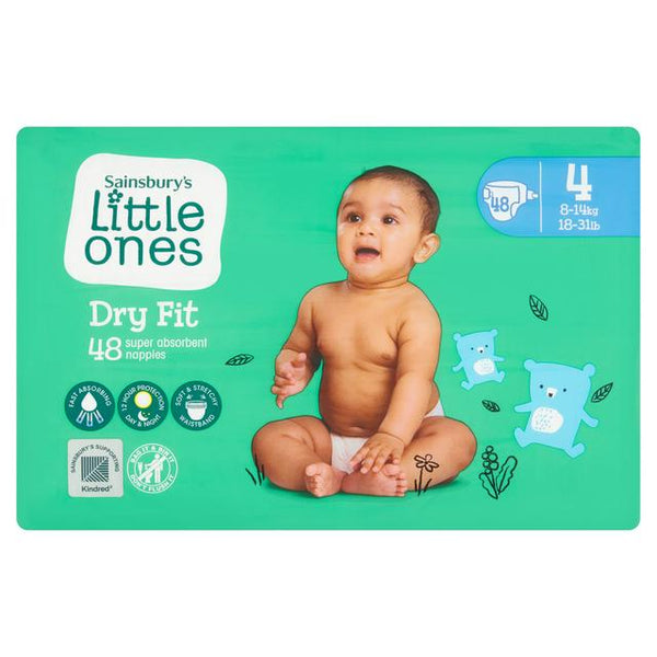 Sainsbury's Little Ones 48 Dry Fit Maxi Nappies - Size 4