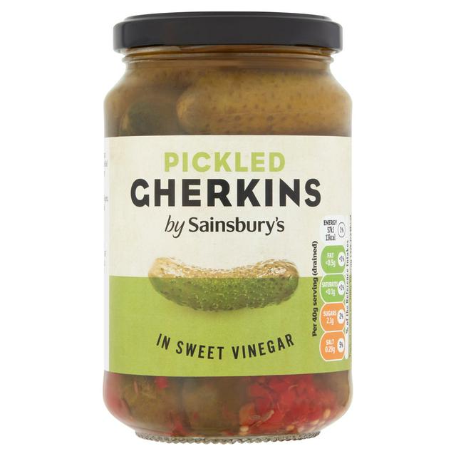 Sainsbury's Pickled Gherkins in Sweet Vinegar 340g (170g Drained )