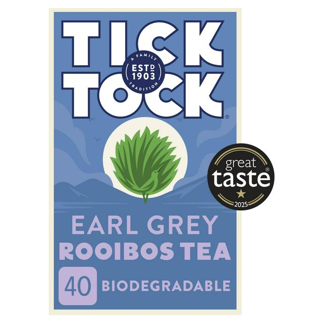 Tick Tock 40 Earl Grey Rooibos Biodegradable TeaBags, 90g