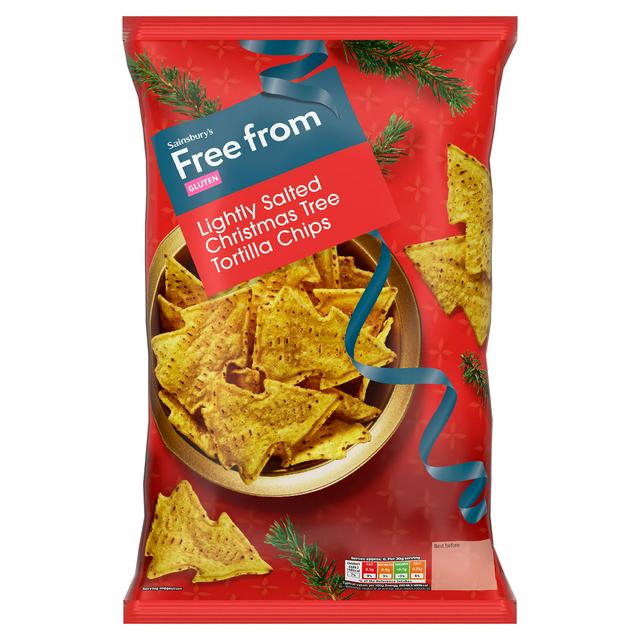 Sainsbury's Free From 200g Lightly Salted Christmas Tree Tortilla Chips Crisps