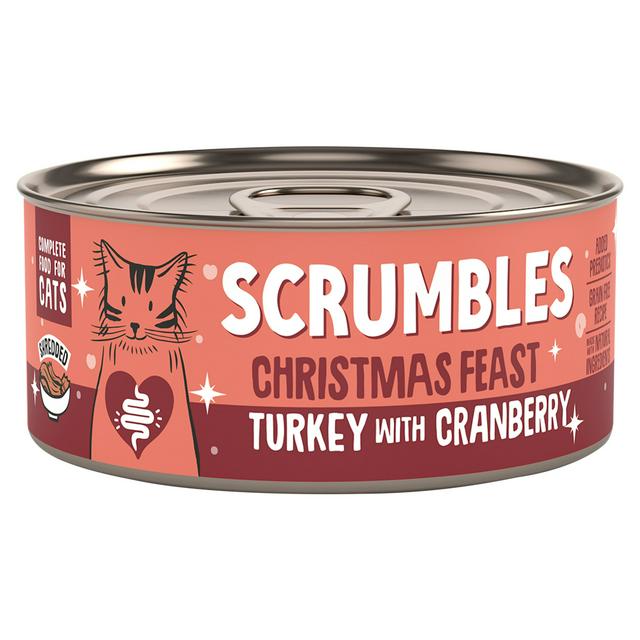 Scrumbles 70g Shredded Turkey & Cranberry Christmas Feast Cat Treats