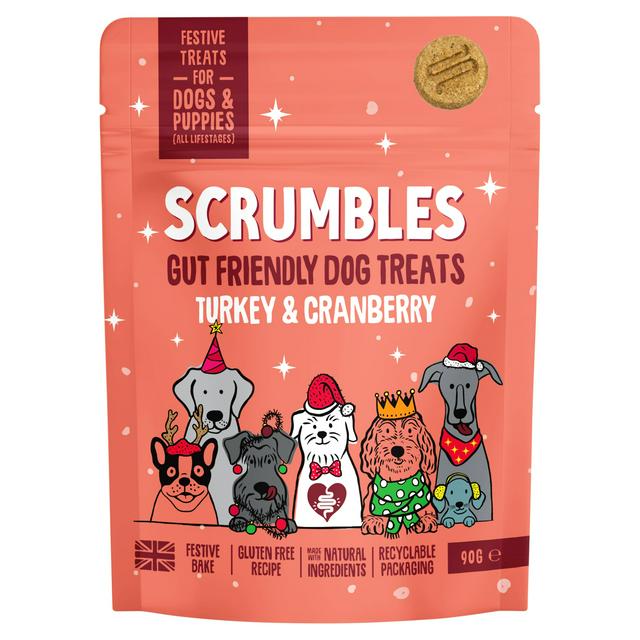 Scrumbles 90g Turkey & Cranberry Gut Friendly Dog Treats