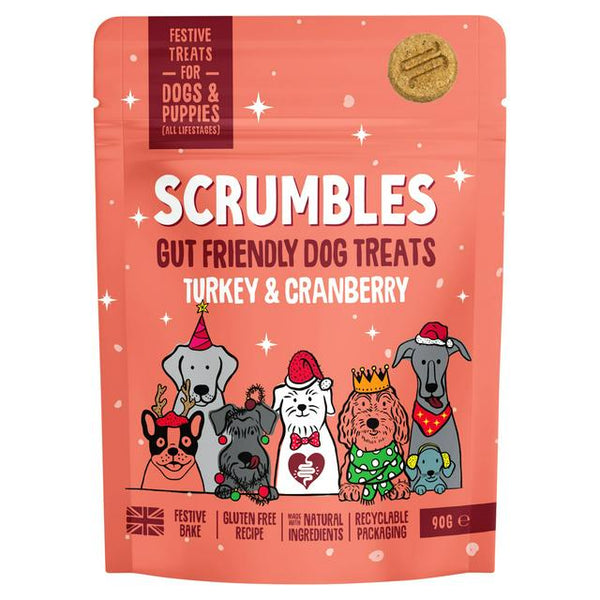 Scrumbles 90g Turkey & Cranberry Gut Friendly Dog Treats