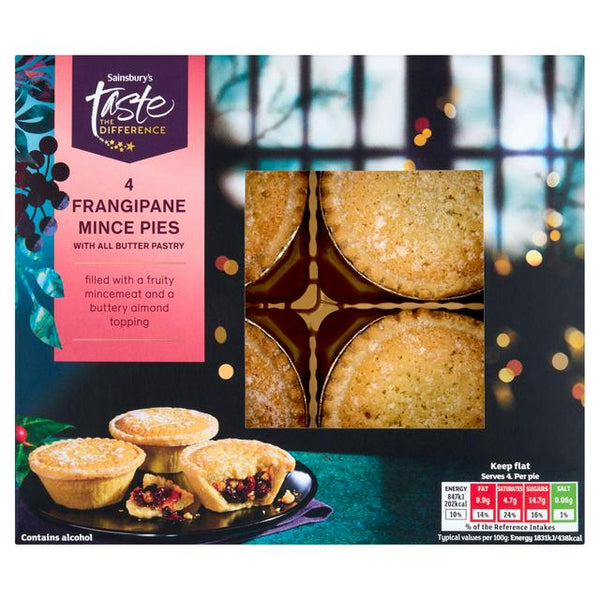 Sainsbury's 4 x All Butter Pastry Frangipane Mince Pies, Taste the Difference 185g