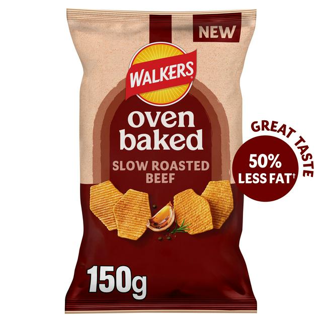 Walkers Oven Baked Slow Roasted Beef Crisps, 150g
