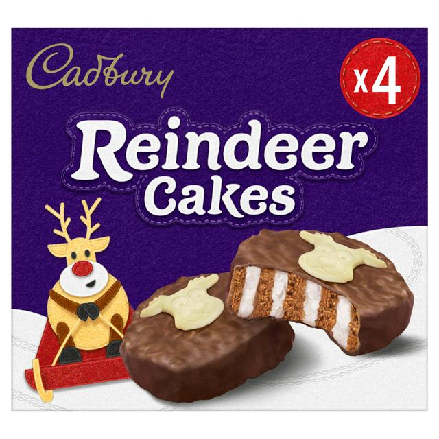 Cadbury 4 x Christmas Reindeer Cakes