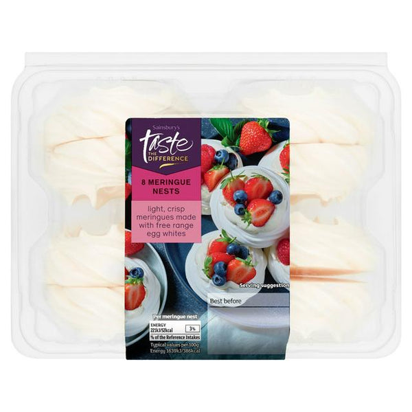 Sainsbury's Taste the Difference 8 Meringue Nests, 108g