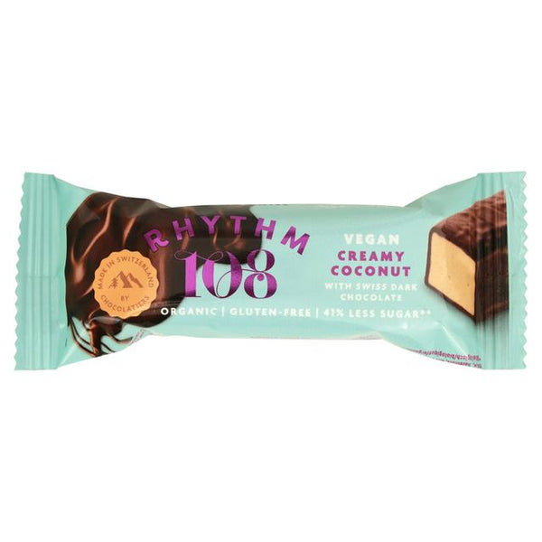 Rhythm 108 Creamy Coconut with Swiss Dark Chocolate, 33g