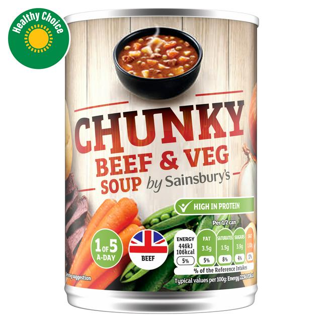 Sainsbury's Chunky Beef & Vegetable Soup, 400g